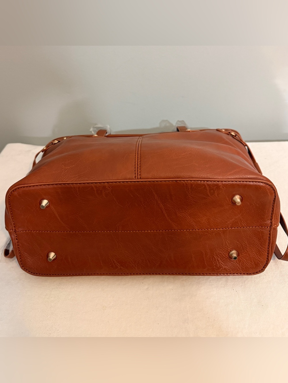 Montana West Brown Tote Bag with Matching Mini Shoulder Bag Wristlet - Picture 6 of 15